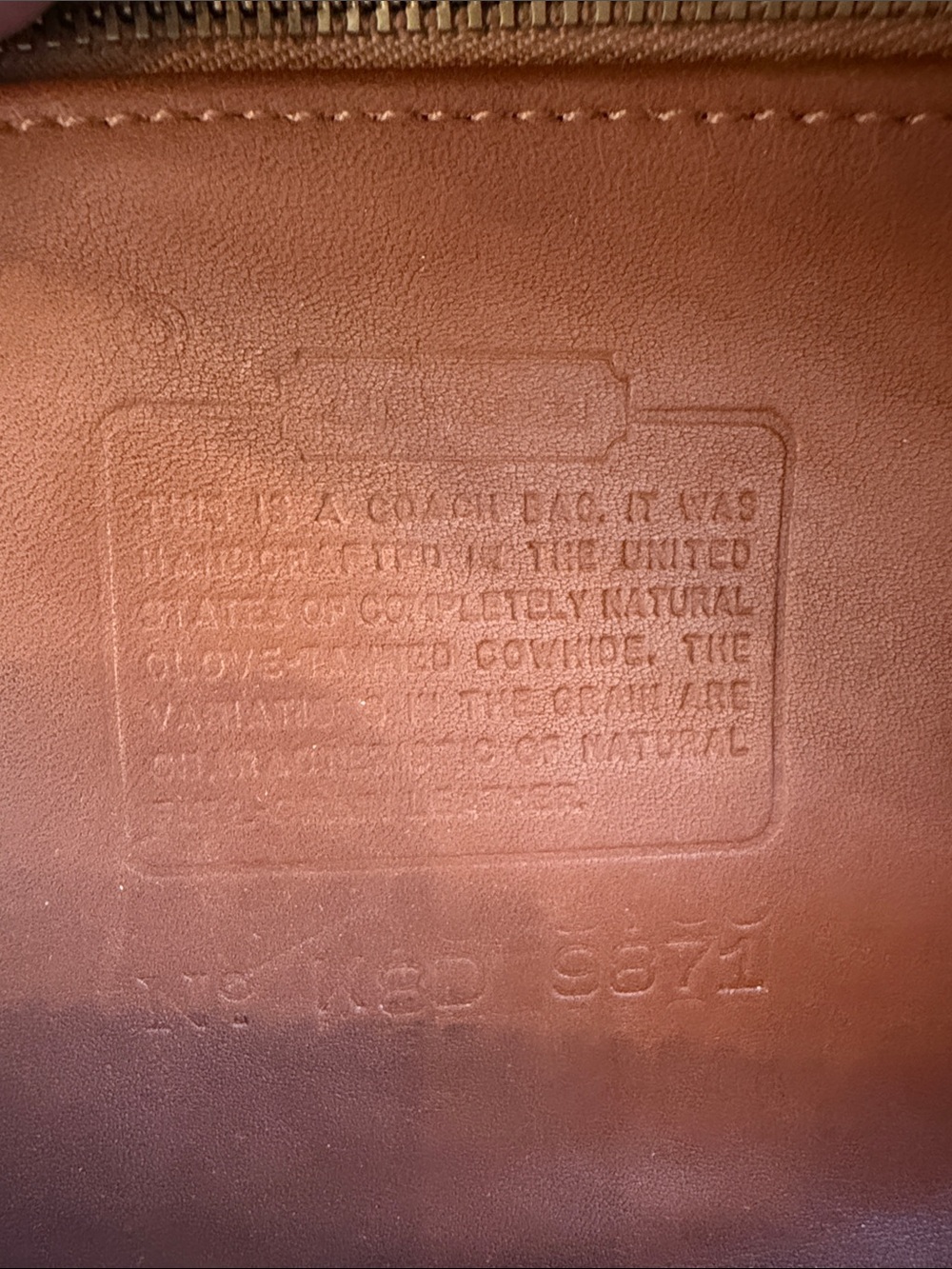 Vintage Coach Beaumont Satchel 9871 British Tan USA '98 Leather Strap Hangtag - Picture 9 of 16